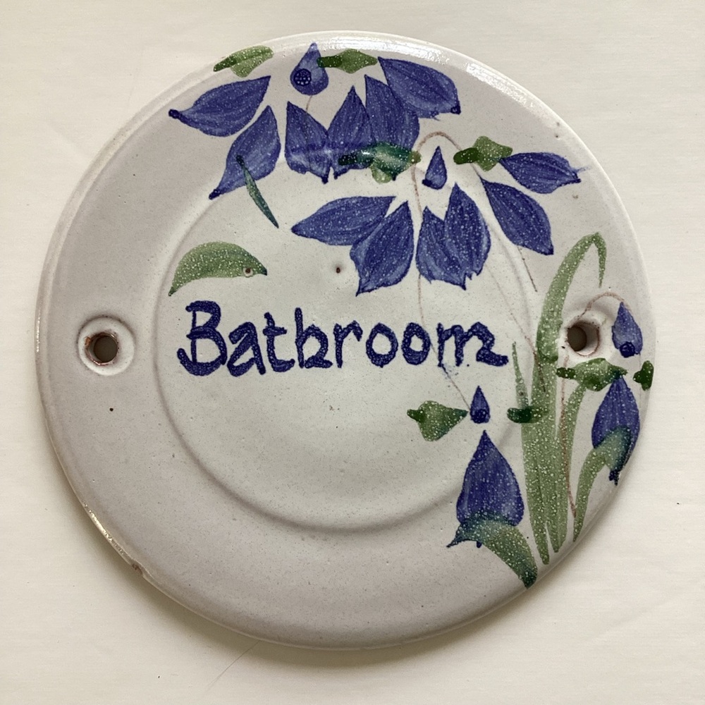 Floral Ceramic Bathroom Sign